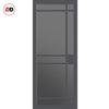 Leith 9 Pane Solid Wood Internal Door UK Made DD6316 - Tinted Glass - Eco-Urban® Stormy Grey Premium Primed