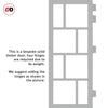 Handmade Eco-Urban Kochi 8 Pane Solid Wood Internal Door UK Made DD6415G Clear Glass - Eco-Urban® Mist Grey Premium Primed