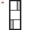 Bespoke Top Mounted Sliding Track & Solid Wood Door - Eco-Urban® Arran 5 Pane Door DD6432G Clear Glass(2 FROSTED PANES) - Premium Primed Colour Options