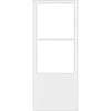 Top Mounted Black Sliding Track & Solid Wood Door - Eco-Urban® Berkley 2 Pane 1 Panel Solid Wood Door DD6309G - Clear Glass - Cloud White Premium Primed