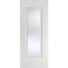 ThruEasi White Room Divider - Eindhoven 1 Pane Primed Clear Glass Door Pair with Full Glass Side