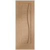 Florence Oak Flush Single Evokit Pocket Door - Stepped Panel Design - Prefinished