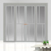 Urban Ultimate® Room Divider Hampton 4 Pane Door Pair DD6413F - Frosted Glass with Matching Sides - Colour & Size Options