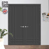 Irvine 9 Panel Solid Wood Internal Door Pair UK Made DD6434 - Eco-Urban® Stormy Grey Premium Primed