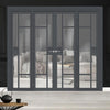 Urban Ultimate® Room Divider Jura 5 Pane 1 Panel Door Pair DD6431C with Matching Sides - Clear Glass - Colour & Height Options