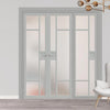 Urban Ultimate® Room Divider Jura 5 Pane 1 Panel Door Pair DD6431F - Frosted Glass with Matching Side - Colour & Size Options