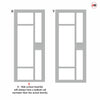 Urban Ultimate® Room Divider Jura 5 Pane 1 Panel Door Pair DD6431F - Frosted Glass with Matching Side - Colour & Size Options