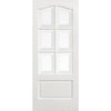 WhiteRoom Divider - Kent 6 Pane Bevelled Clear Glass Primed Door with Full Glass Side