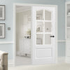 WhiteRoom Divider - Kent 6 Pane Bevelled Clear Glass Primed Door with Full Glass Side