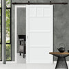 Bespoke Top Mounted Sliding Track & Solid Wood Door - Eco-Urban® Lagos 6 Panel Door DD6427 - Premium Primed Colour Options