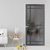 Leith 9 Pane Solid Wood Internal Door UK Made DD6316 - Tinted Glass - Eco-Urban® Stormy Grey Premium Primed