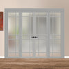 Urban Ultimate® Room Divider Leith 9 Pane Door Pair DD6316F - Frosted Glass with Matching Sides - Colour & Size Options