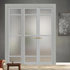 Urban Ultimate® Room Divider Malvan 4 Pane Door Pair DD6414F - Frosted Glass with Matching Side - Colour & Size Options