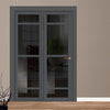 Urban Ultimate® Room Divider Malvan 4 Pane Door DD6414T - Tinted Glass with Matching Side - Colour & Size Options