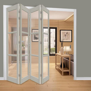 Image: Four Folding Door & Frame Kit - Eco-Urban® Manchester 3 Pane DD6203C 4+0 - Clear Glass - Colour & Size Options