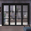 Urban Ultimate® Room Divider Manchester 3 Pane Door Pair DD6306C with Matching Sides - Clear Glass - Colour & Height Options
