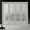 Urban Ultimate® Room Divider Marfa 4 Pane Door Pair DD6313F - Frosted Glass with Matching Sides - Colour & Size Options