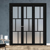 Urban Ultimate® Room Divider Milan 6 Pane Door Pair DD6422F - Frosted Glass with Matching Side - Colour & Size Options