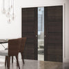 Montreal Double Evokit Pocket Doors - Dark Grey Ash - Prefinished