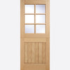 Stable 6L Oak Front Door and Frame Set - Clear Double Glazing