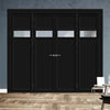 Urban Ultimate® Room Divider Orkney 1 Pane 2 Panel Door Pair DD6403C with Matching Sides - Clear Glass - Colour & Height Options