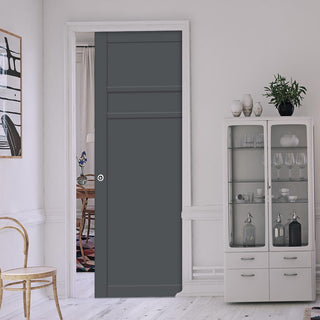 Image: Handmade Eco-Urban® Orkney 3 Panel Single Evokit Pocket Door DD6403 - Colour & Size Options