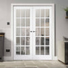 SA 15 Pane Internal Door Pair - Clear Glass - White Primed