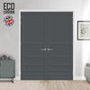 Stockholm 7 Panel Solid Wood Internal Door Pair UK Made DD6407 - Eco-Urban® Stormy Grey Premium Primed