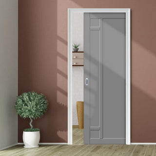 Image: Handmade Eco-Urban® Suburban 4 Panel Single Evokit Pocket Door DD6411 - Colour & Size Options