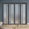 Urban Ultimate® Room Divider Suburban 4 Pane Door Pair DD6411F - Frosted Glass with Matching Sides - Colour & Size Options