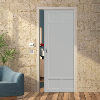 Image: Handmade Eco-Urban® Sydney 5 Panel Single Evokit Pocket Door DD6417 - Colour & Size Options