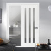 WhiteRoom Divider - Utah 3 Pane Clear Glass Primed Door with Full Glass Side
