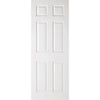 White Fire Door, Textured 6 Panel Door - 1/2 Hour Rated - White Primed