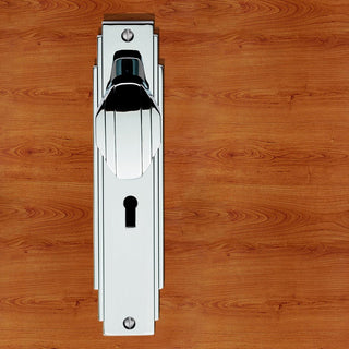 Image: Art Deco ADR021 Knob Lock Door Handles on Backplate - 2 Finishes