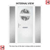 Cottage Style Alfetta 2 Composite Front Door Set with Double Side Screen - Abstract Glass - Shown in Chartwell Green