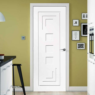 Image: Bespoke Altino Flush Door - White Primed - From Xl Joinery