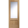 Oak interior door with elegant bevelled glass