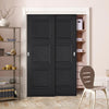 Two Sliding Maximal Wardrobe Doors & Frame Kit - Antwerp 3 Panel Black Primed Door