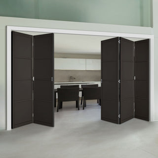 Image: Five Folding Doors & Frame Kit - Soho 4 Panel 3+2 - Black Primed