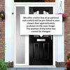 Premium Composite Front Door Set with One Side Screen - Aprilla 2 Barite Glass - Shown in Black