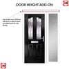 Premium Composite Front Door Set with One Side Screen - Aprilla 2 Barite Glass - Shown in Black