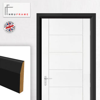 Image: Thru Modern Black Primed Facings - Two Full Sets for One Single Door