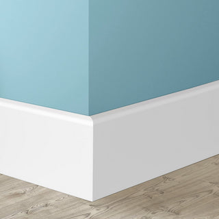 Image: Thru Simple White Primed Skirtings on Solid Core - One Round Edge - Not Decorated