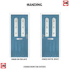 Premium Composite Front Door Set - Arnage 2 Sandblast Ellie Glass - Shown in Pastel Blue