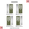 Premium Composite Front Door Set with One Side Screen - Arnage 2 Kupang Green Glass - Shown in Reed Green