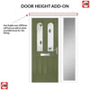 Premium Composite Front Door Set with One Side Screen - Arnage 2 Kupang Green Glass - Shown in Reed Green