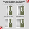 Premium Composite Front Door Set with One Side Screen - Arnage 2 Kupang Green Glass - Shown in Reed Green
