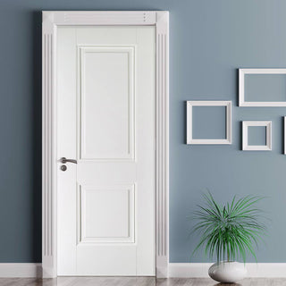 Image: White Fire Door, Arnhem 2 Panel Door - 1/2 Hour Rated - White Primed