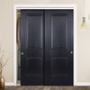 Two Sliding Wardrobe Doors & Frame Kit - Arnhem 2 Panel Black Primed Door - Unfinished