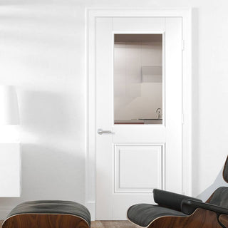 Image: arnhem 1l 1p white primed door clear safety glass